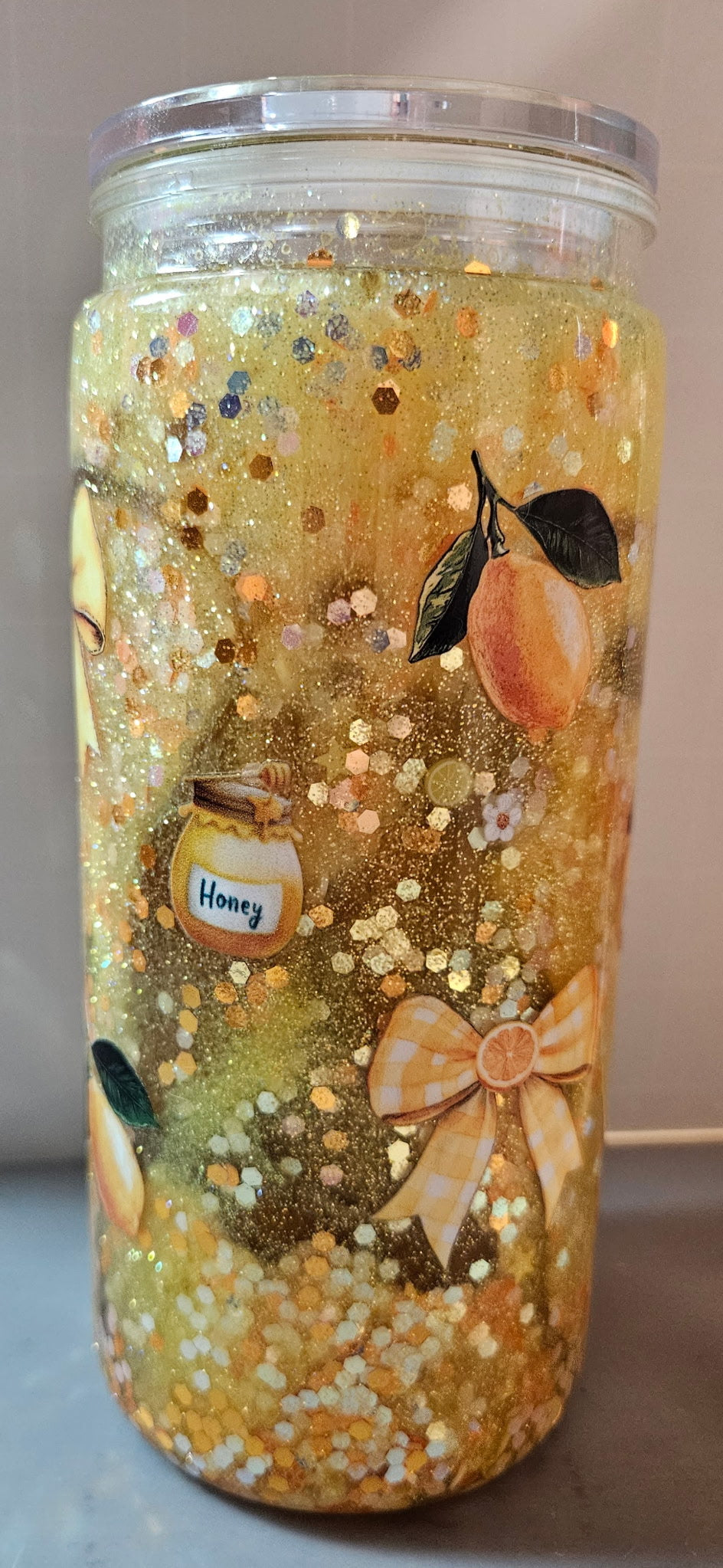 Honey, Lemon and Bow 16oz Snowglobes Acrylic