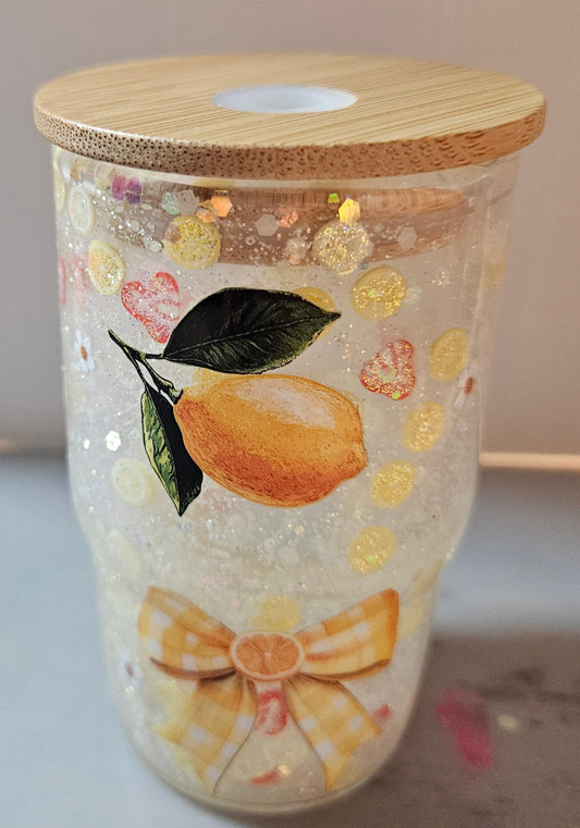 Lemon and Bow 3oz Snowglobes Glass