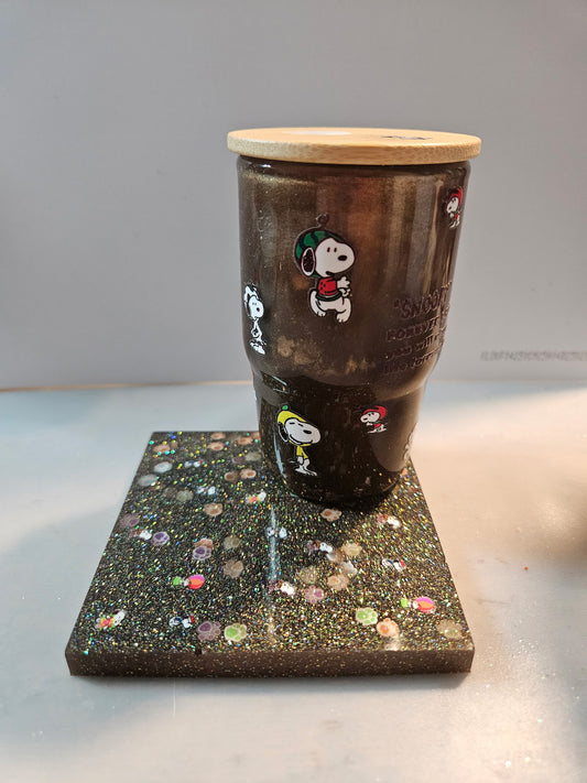 Snoopy 3oz Snowglobe and Coaster Set