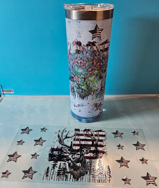 Stars and Stripes 24oz Stainless Steel Snowglobe